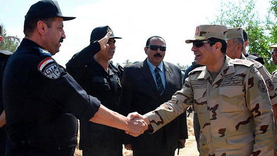  زيارة الرئيس السيسى الأخيرة لسيناء بالبدلة العسكرية -اليوم السابع -7 -2015